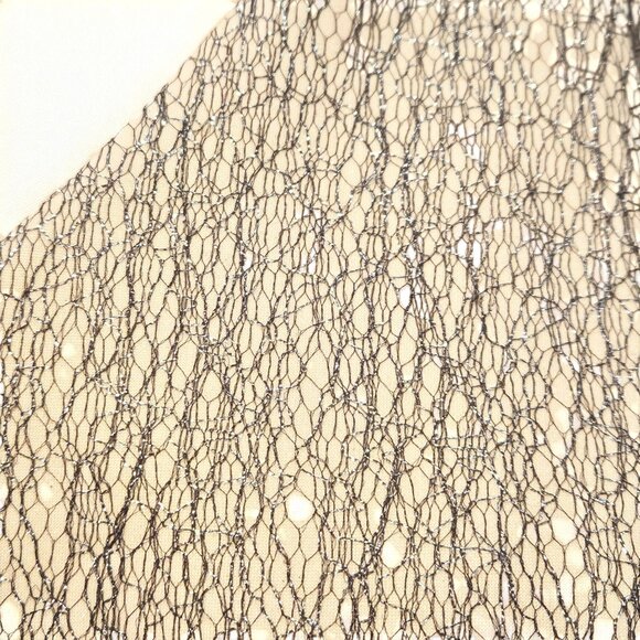 NWT Kay Unger New York A-line Metallic, Cap Sleeve Floral Cocktail Dress Size 14 - Picture 6 of 9